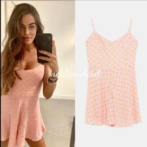 NWOT ZARA PINK BANANA PRINT ROMPER
